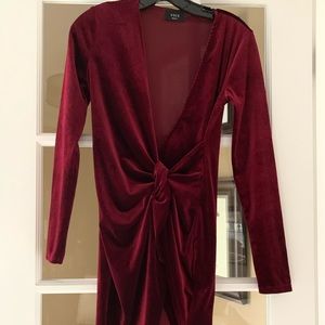Vici maroon velvet dress